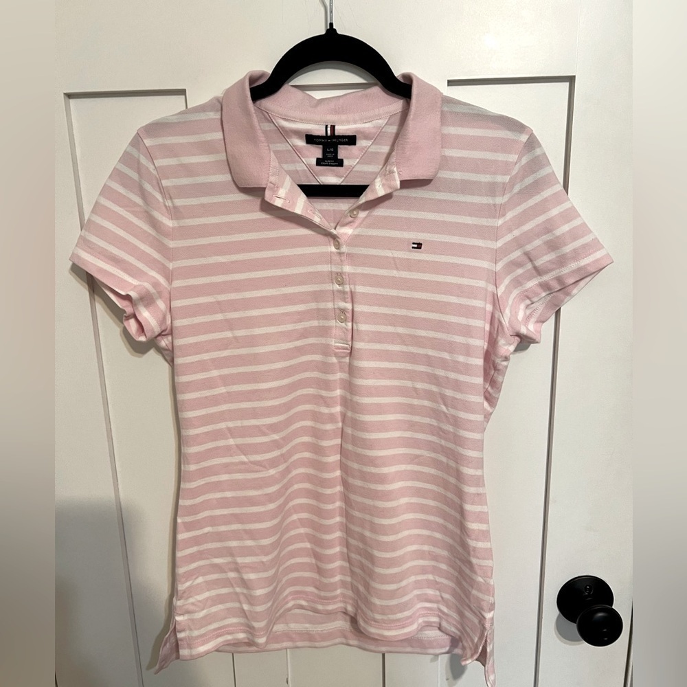 Tommy Hilfiger
Slim Fit Stripe Stretch Cotton Polo Pink Size Large